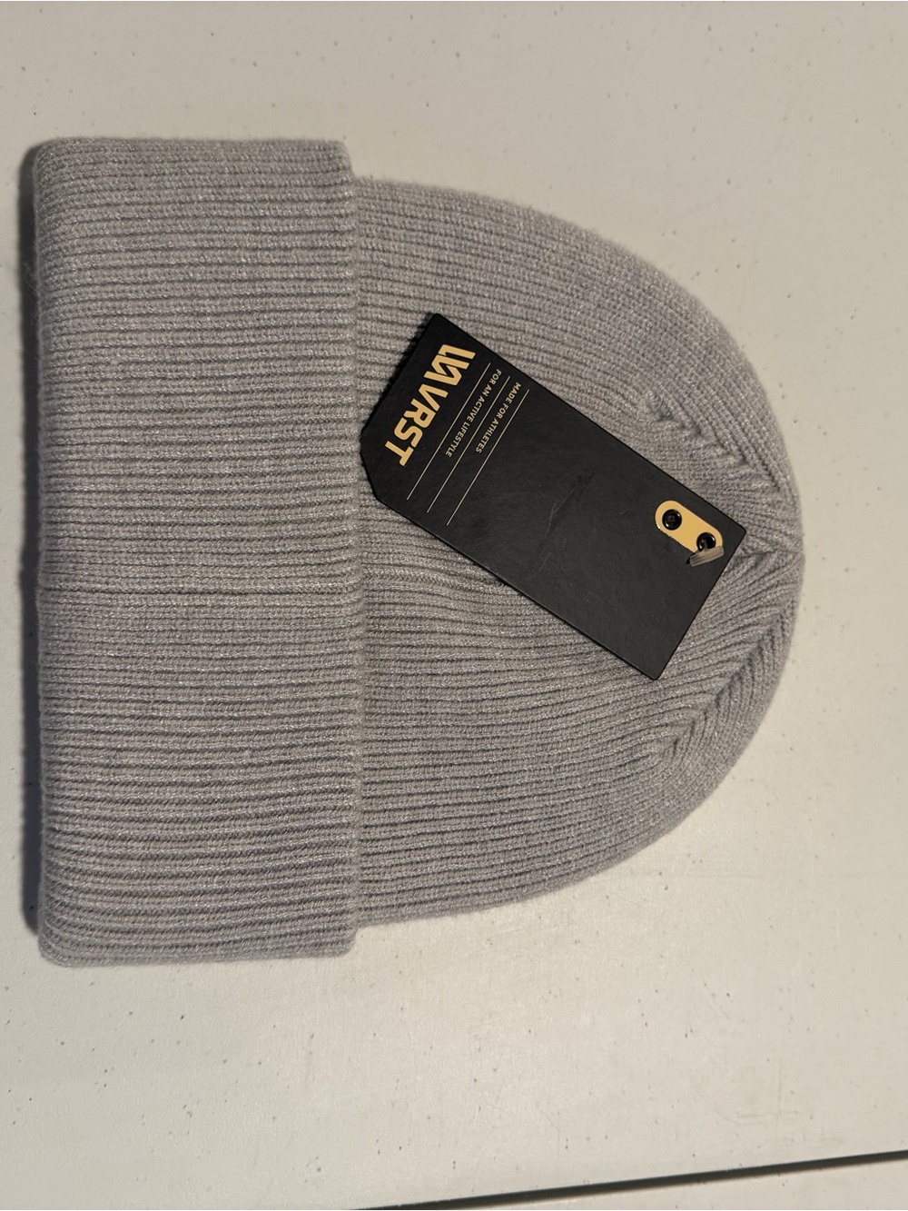 NWT Men's VRST Ribbed Beanie Hat One Size Light Heather Grey